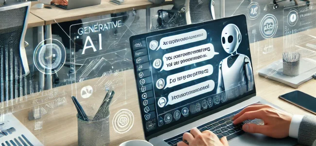 DALL·E 2025-01-26 21.12.21 – A hyper-realistic image of a modern office environment where a business professional is using a laptop to interact with a generative AI chatbot. The l Leads Automatizados